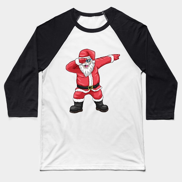 Funny dabbing Santa Claus Baseball T-Shirt by Markus Schnabel